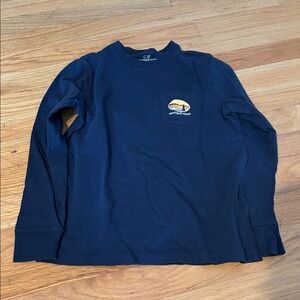 Navy Long Sleeve Shirt with Pocket Logo